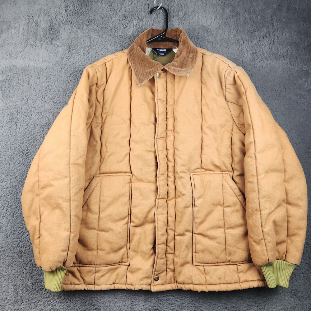 Vtg Walls Blizzard Pruf Jacket Mens Extra Large Insulated Canvas Quilted Bomber